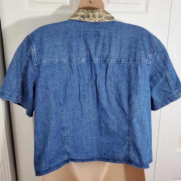 90s Villager Sport Denim Jacket Shirt Sz 3 ~ Pre-Owned With Removable Collar - Picture 8 of 16